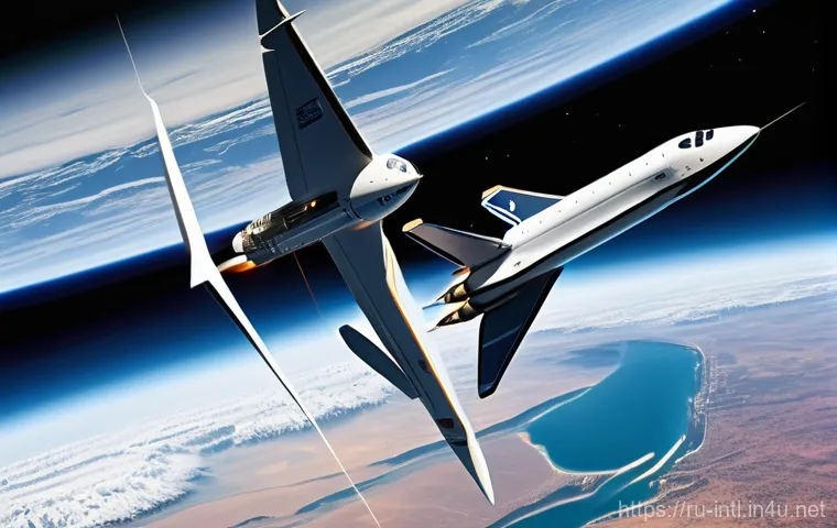 국제 우주 개발 협력 - **Global Space Cooperation and New Alliances:**
    A vibrant and detailed image depicting an advanc...