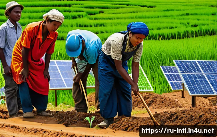 국제 원조와 개발 경제학 - **Global Partnership for a Sustainable Future**
A vibrant, panoramic image depicting a diverse g...
